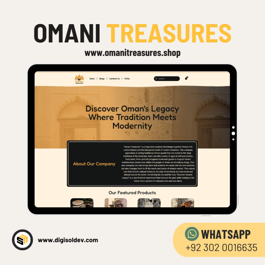 Omani Treasures - A Case Study - Website Picture